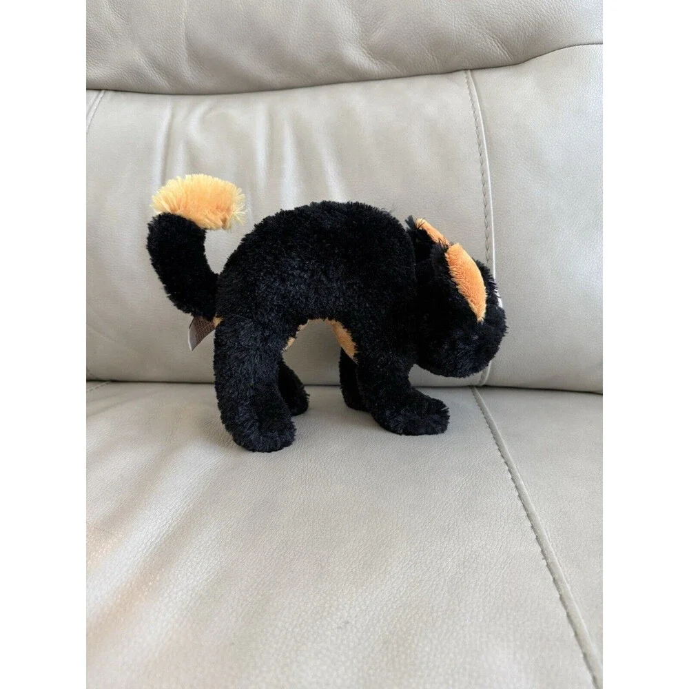 Gund Halloween Tabbie Cat Black Arched HTF Limited Plush 11x7 EUC